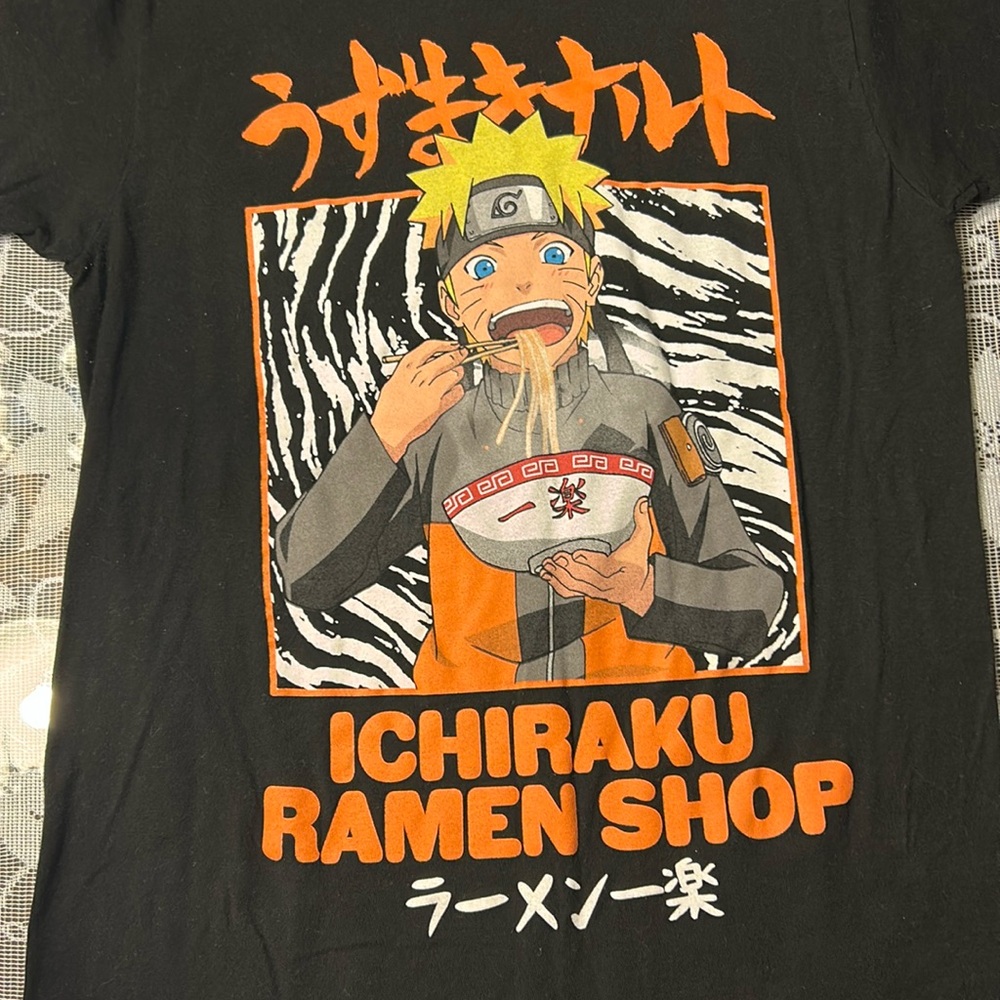 Naruto Ichiraku Ramen Shop Graphic Tee - Men’s Small (Black) - Official